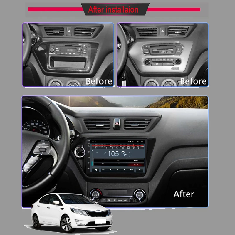 Sale 2 Din Car Dvd Multimedia Player for Kia K2 Rio 2010 2011 2012 2013 2014 2015 2016 2017 Gps Navigation Headunit Car Radio BT Wifi 7
