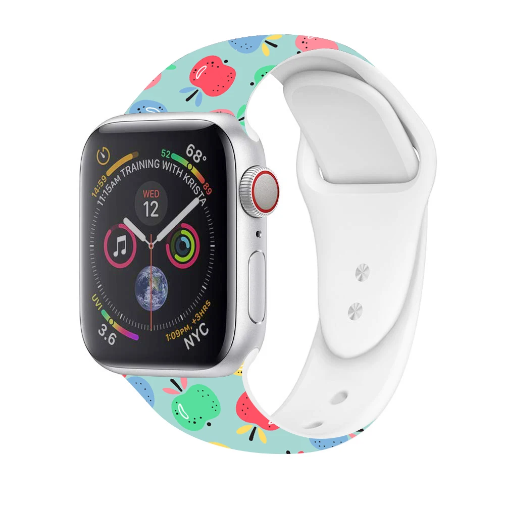 Мягкий силиконовый ремешок для apple watch series 5, 4, 3, 2, 1, iWatch, браслет для apple watch 38 мм, 42 мм, 40 мм, 44 мм, спортивный ремешок