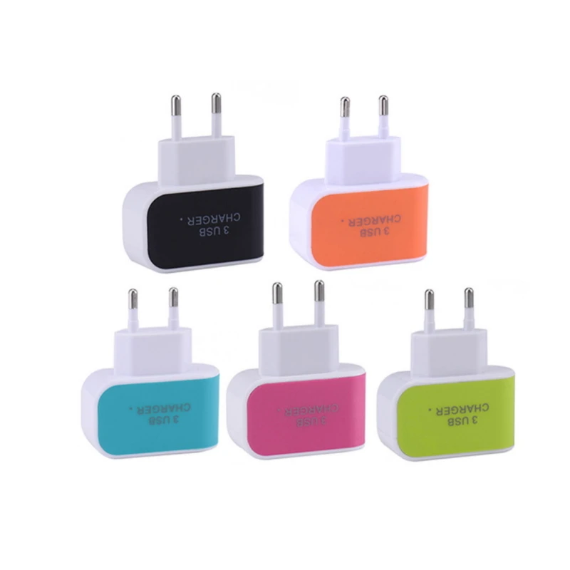 3USB شاحن 3 منافذ 5 فولت 2A لنا/الاتحاد الأوروبي التوصيل السفر الحائط الهاتف المحمول شاحن ل iphone X 8 7 سامسونج S8 S7 Xiaomi اللوحي LED محول