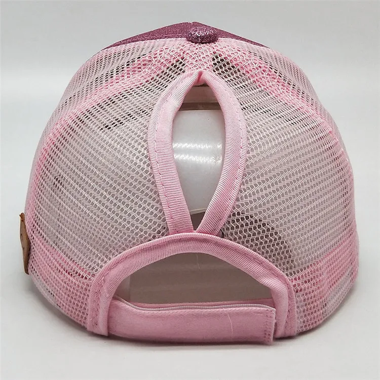 2018 New Female Summer Horse Tail Cap Girls Fashion Sequins Open Hat Summer Sunshade Beautiful Peaked Cap ACB25 (2)