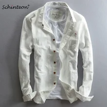 Удобная мужская хлопковая льняная рубашка с длинным рукавом, тонкая мужская Повседневная рубашка, высокое качество, быстрая размера плюс