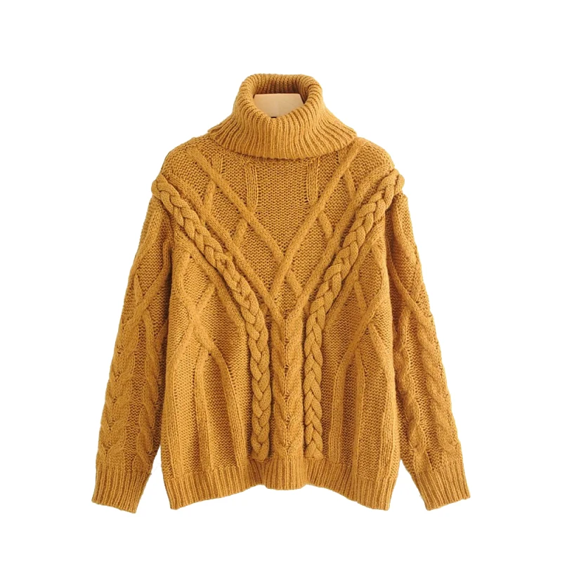 

Women Hand-Knitted Mohair Sweaters Womens Elegant Turtleneck Pullovers Ladies Winter Oversized Knitwear Chic Handmade Sweater