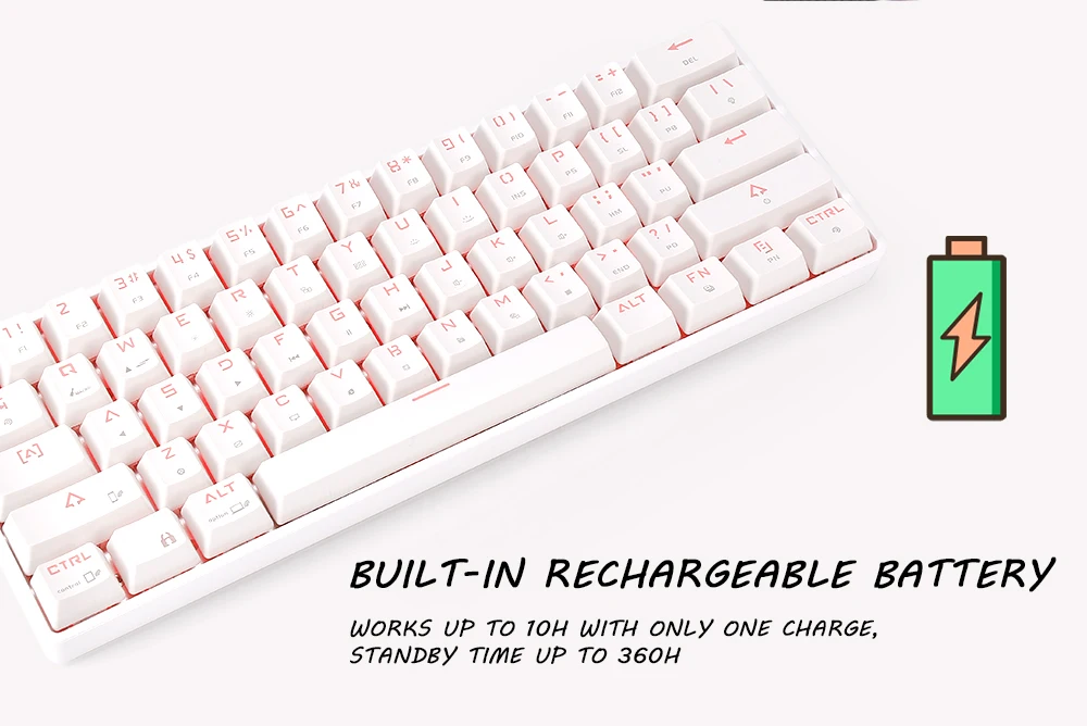 DK61 Desktop Wired Wireless Blue Switch 61 Keys Keyboard RGB Backlight for Home Game Office