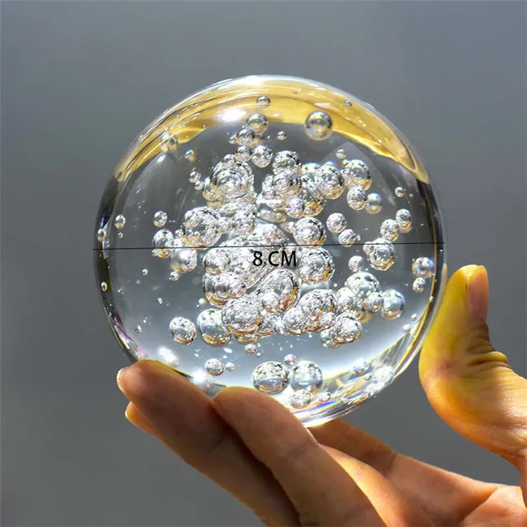 Мыльные пузыри с украшением в виде кристаллов шарообразный стеклянный круглый фонтан K9 с украшением в виде кристаллов стеклянный шар мяч 8 Cm интерьера скала декоративные подарки