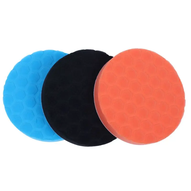 3x Hex-Logic Buff Buffering Polishing Pad kit For Auto Car Polisher 7 inch