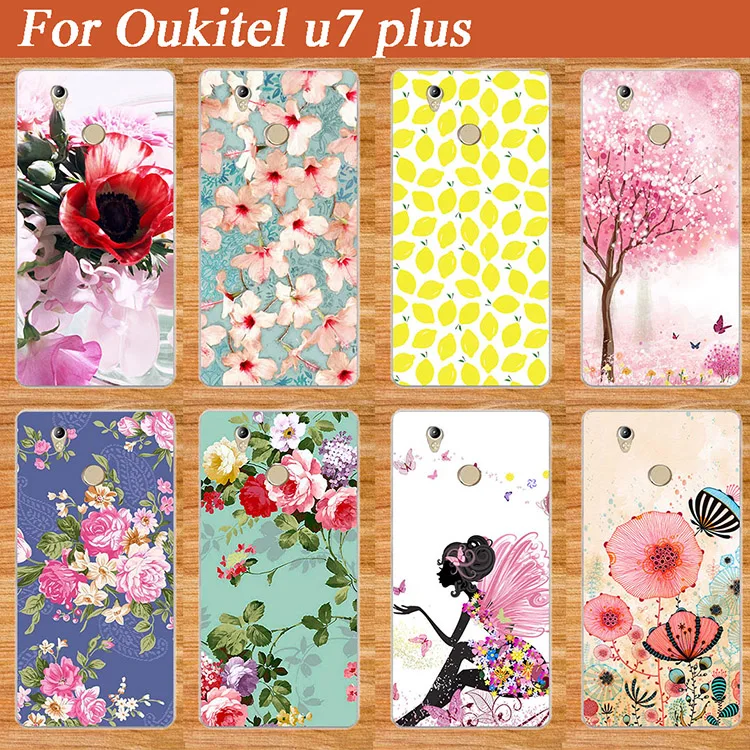 Printed Painting Design Luxury  Classical Case High Heel Flower  Phone Back Cover 5.5 Inch For Oukitel u7 Plus Soft tpu Cover