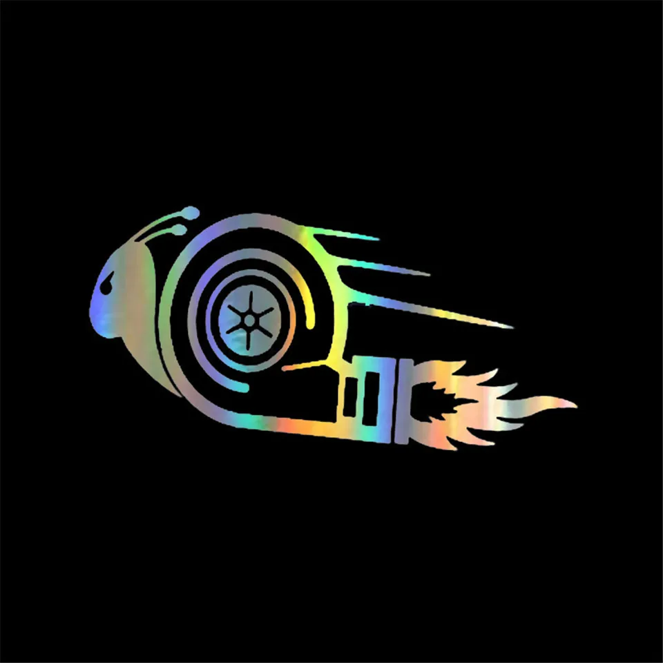 157.5CM Stylish Animal Car Stickers Angry Turbo Snail DUB Drift Race Car Styling Vinyl Decals BlackSilverLaser (3)