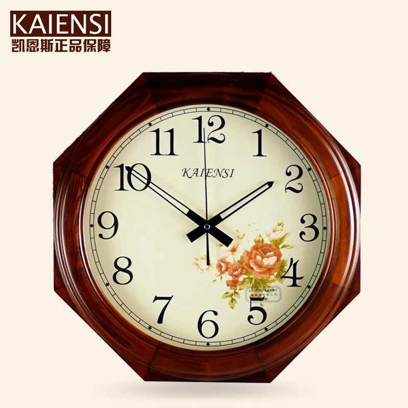 Cairns European pastoral wall clock wood octagonal wall chart fashion
