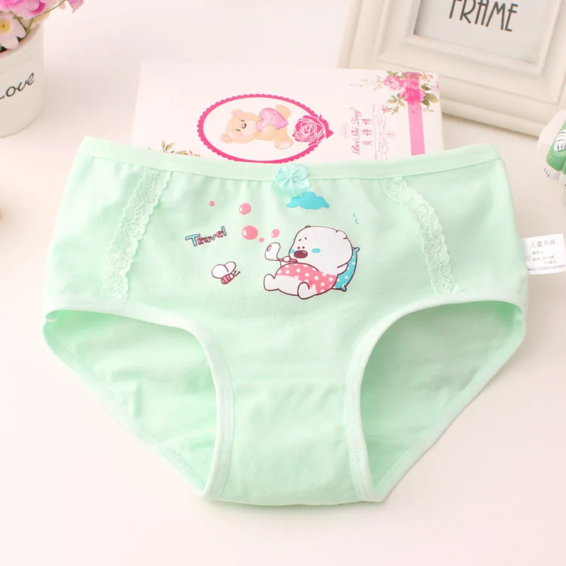 4PCS/LOT Young Girls Cotton Panty Children Cute Underwear For 3-10Yrs