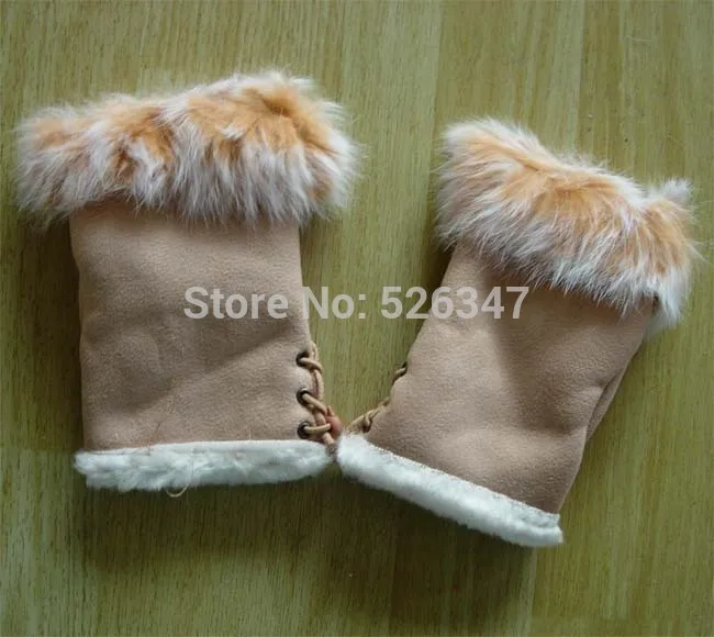 Супер модные женские перчатки с искусственным кроличьим мехом, теплые перчатки без пальцев, зимние перчатки WAA02