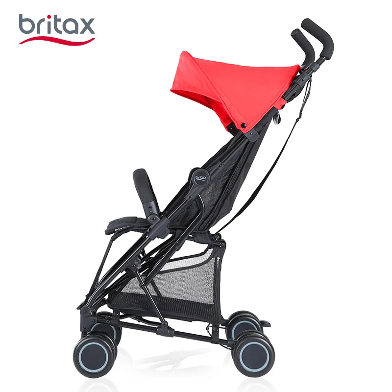 Ultra-lightweight b-holiday Miao 2 light folding baby stroller umbrella summer baby shock folding cart - Цвет: Red