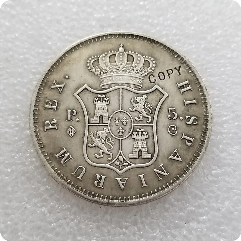 1874 CAROLUS VII REY DE LAS ESPANAS имитация монеты