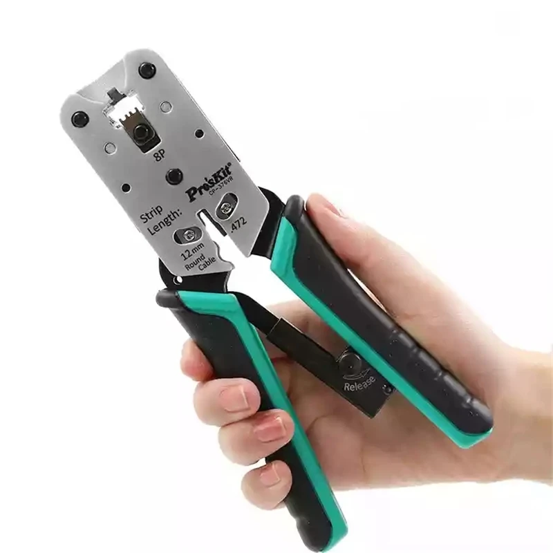 Pinças para a Extensão do Cabelo Pro'skit Friso Rede Portátil Cabo Fio Stripping Alicate Crimpe Elink Cp-376vr 8 p 3 Pro'skit-alicate para extensão capilar, 8 p, crimpagem de fio portátil, frete grátis