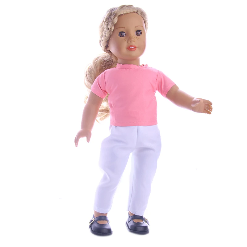 

Cute Pink Short Sleeve White Pants Set Fit 43cm - Doll & 18inch Doll Clothes Children Gift