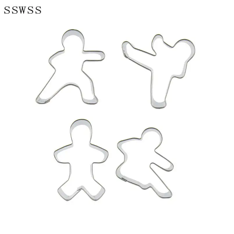

Four Small Men Fighting Martial Arts,Cookie Cutters Baking Molds,Cake Decorating Fondant Tools,Direct Selling
