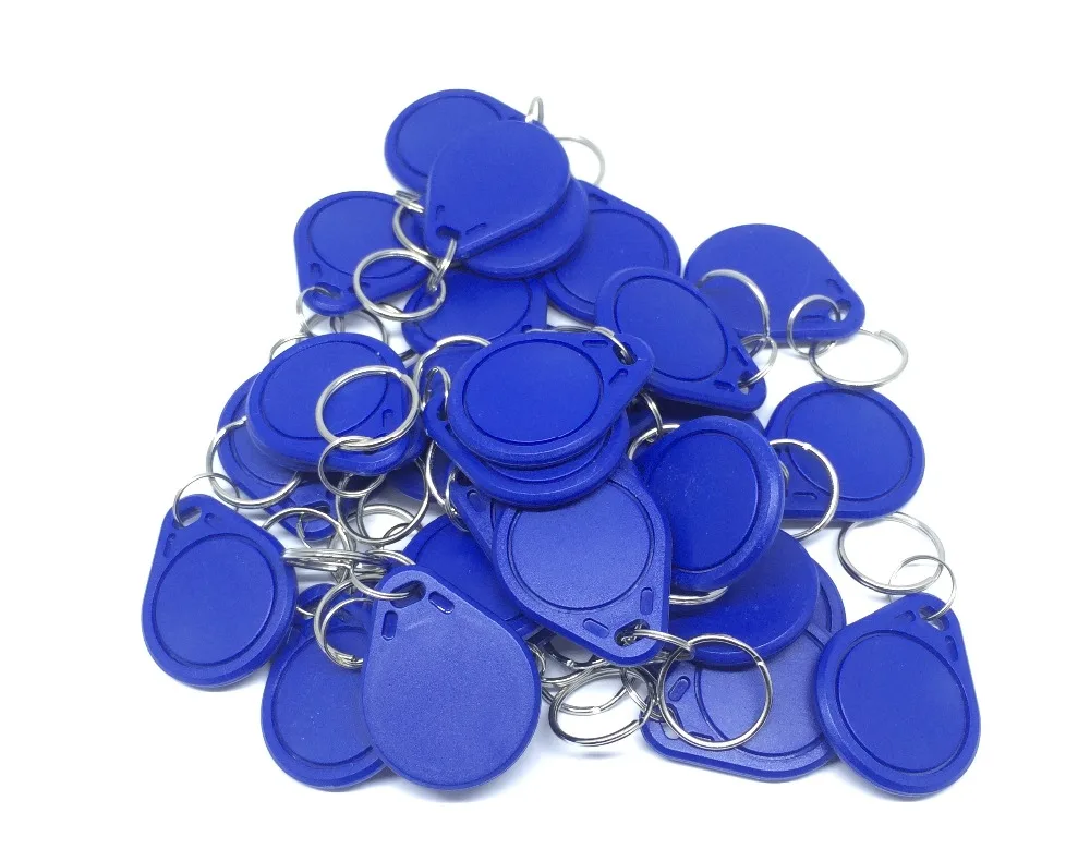 Free Shipping RFID 13.56Mhz IC Tag Token Key Ring MFS50 IC cards Blue 100pcs/lot free shipping bcm5464ra1kfb 5pcs lot ic