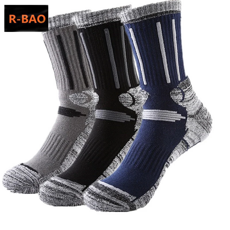 R-BAO Cotton Outdoor Mountaineering Skiing Socks Men Women Thicken Snowboarding Outdoor Sports Socks For Hiking Ice Hockey M L