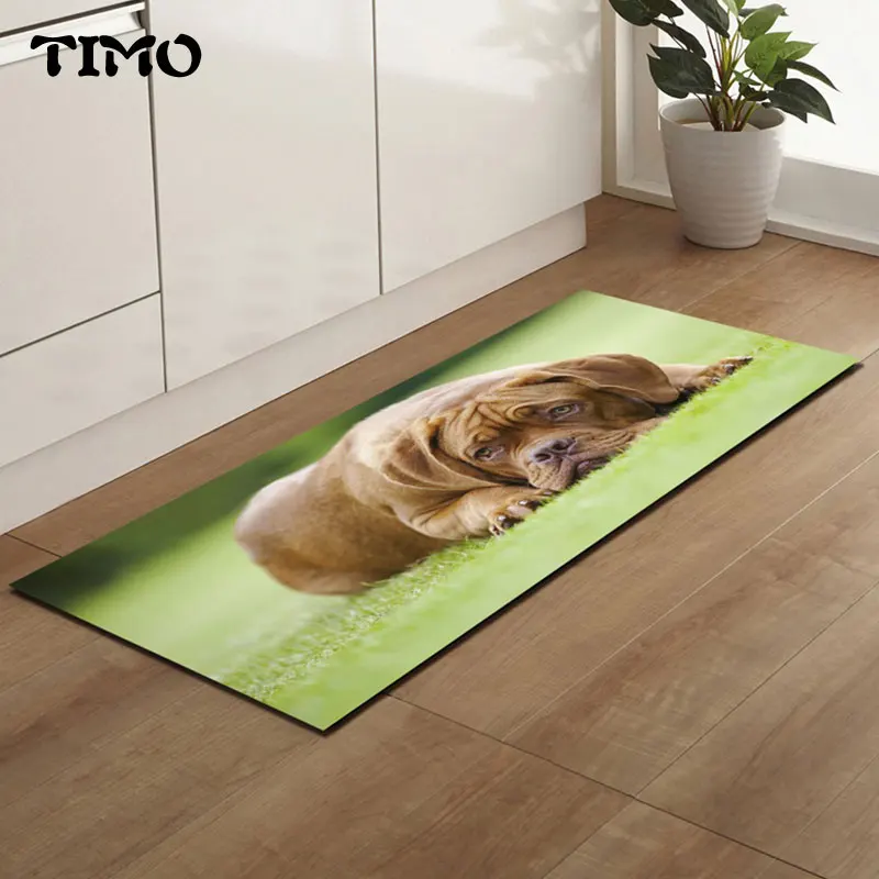 

TIMO Carpet Kitchen Lovely Dogs Printed Bathroom Doormat Floor Mat For Living Room Anti-Slip Doormat For Entrance Door