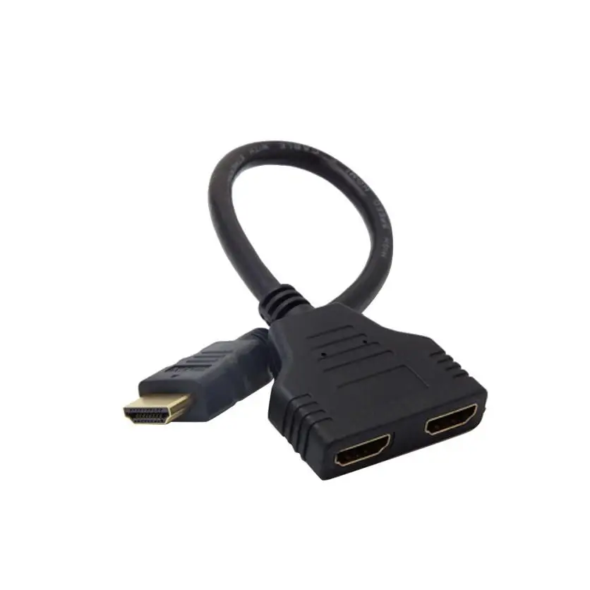 HIPERDEAL HDMI отклонения в размерах на 1-2 Разделение двойной адаптер преобразователь сигнала кабель-переходник для видео ТВ HD ТВ Прямая 1J23 - Цвет: black