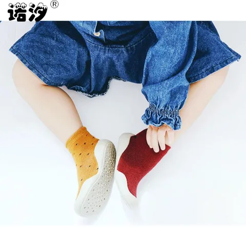 Meias de Algodão do Bebê Macio da Criança do Bebê Sapatos de Bebê para Casa Meninos Recém-nascido Primavera Inverno Espessamento Meia Desgaste Meias Quentes Fundo Tenda