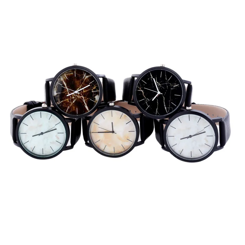 Новые удивительные модная красивая классическая мужская Ретро Мрамор узор Часы кварцевые кожаный ремень наручные часы p * 21