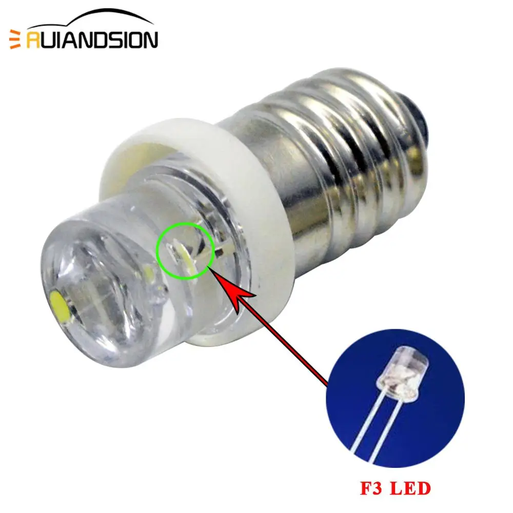 2 шт. E10 3V 6V 12V F3 1led вспышка светильник лампочка фонарь для вождения s и Глава лампы