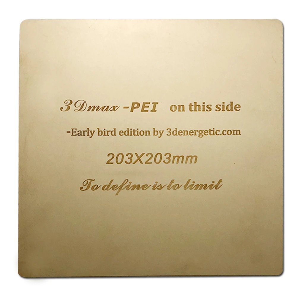 

ENERGETIC Upgrade 3D Printer Platform Heated Bed Build Surface Removable Spring Steel Plate 203x203mm Excellent Adhesion