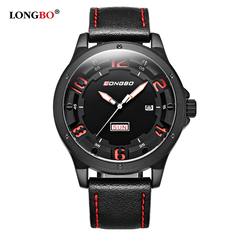 

LONGBO 2017 Brand Luxury Men Casual Dial Unique Design Watches Leather Date Calendar Military Waterproof Wrist Watches Gift 3009
