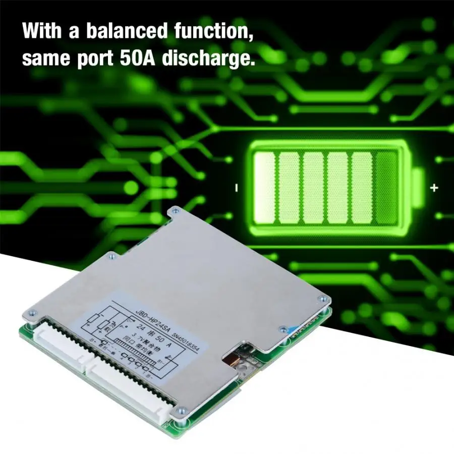 

24 Strings 50A Battery Protection Board 3.7V Lithium Li-Ion Battery Protection Same Port Battery Protection Balanced Board