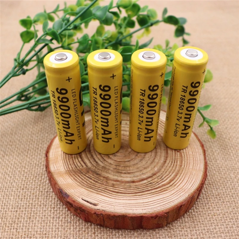 10PCS-New-100-pattern-Yellow-Shell-GTF-18650-3-7V-9900mAh-Capacity-Rechargeable-Li-ion-Battery (3)