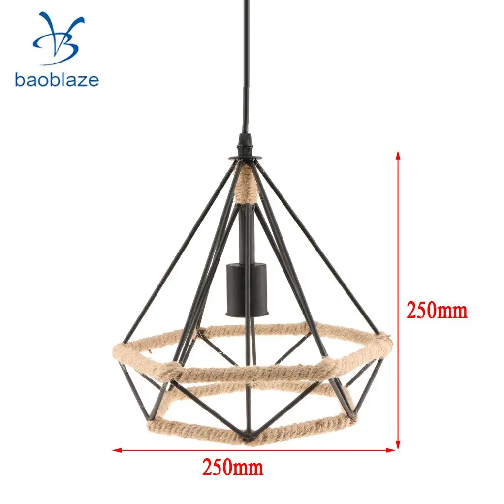 Творческий Манильский Канат ромбовидная Люстра Потолочный подвесной абажур светильник абажур рамка