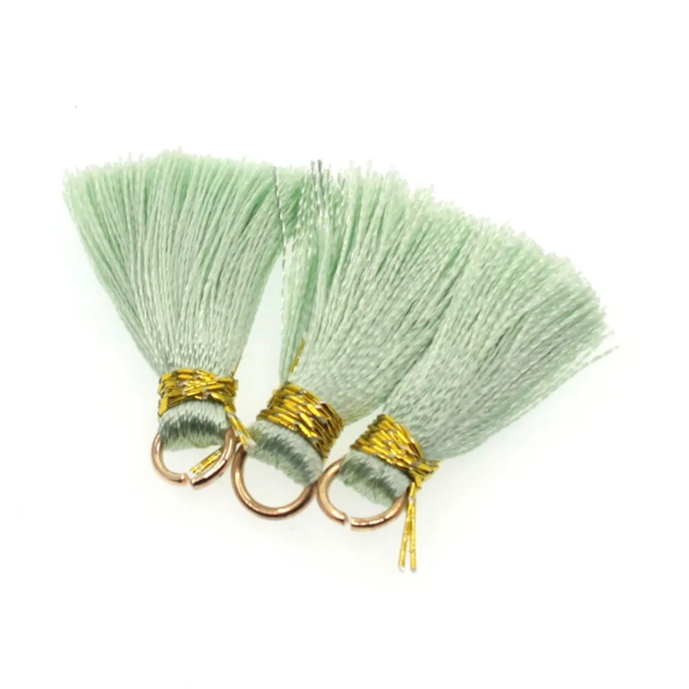 Lavida 100pcs/lot Mix Colors Cotton Tassel For Keychain Cellphone Mini Silk Tassels Charms Fit Earring With Gold Rings