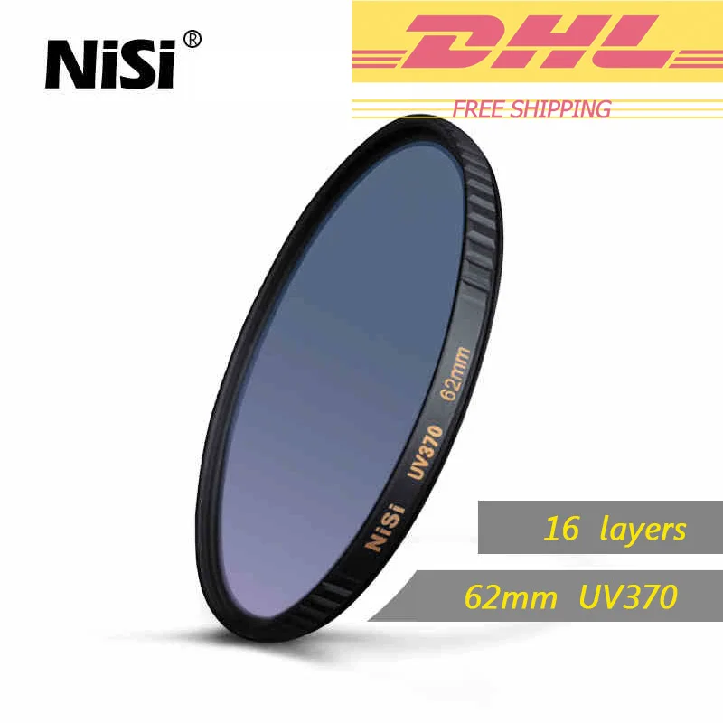 Nisi 62mm UV370 Filter UltraViolet Optical Glass UV Filters Super Clear
