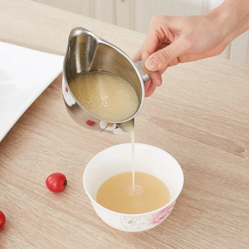 250/500ML Multi-use Stainless Steel Gravy Oil Soup Fat Separator Grease Oiler Filter Strainer Bowl Home Kitchen Cooking Tools