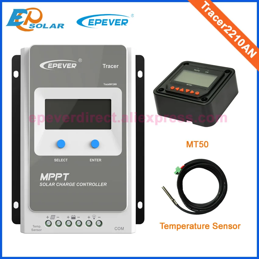 Контроллер солнечной зарядки Tracer 2210AN EPsloar 20A MPPT 12 В 24 ЖК-дисплей с измерителем MT50 и