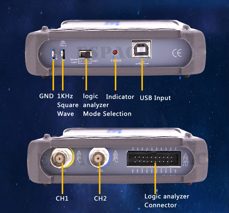 ISDS205C обновленная версия MDSO-LA ПК USB аналоговый Виртуальный осциллограф 16 Канальный Логический анализатор пропускной способности 20 м анализ цепи