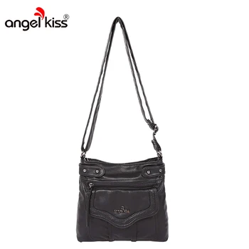 

Angelkiss Brand Women Shoulder Bags PU Washed Handbags For Women High Quality Messenger Bags Women Bags Designer Crossbody