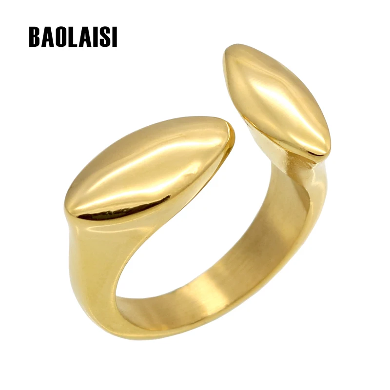 

BAOLAISI New Fashion Brand Charm Double Leaf Rings For Women Gold Color Woman Ring Bague Femme Engagement Jewelry Ring 2018