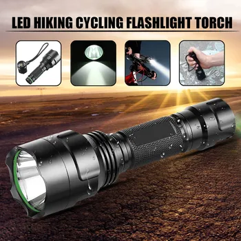

Elfeland USB Rechargable 38000LM 5 Modes Waterproof Led Torch C8 LED Hunting Flashlight LED Torch Telescopic Zoom use 18650