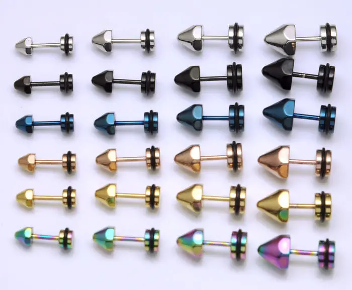 Buy Hexagonal titanium taper stud earring