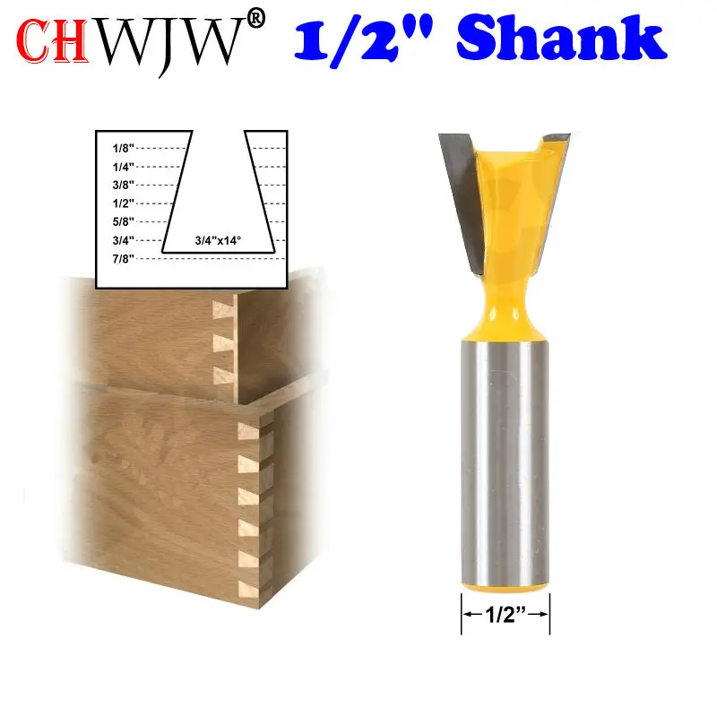 

Dovetail Router Bit - 3/4" x 14 Degree - 1/2" Shank - Chwjw 14116