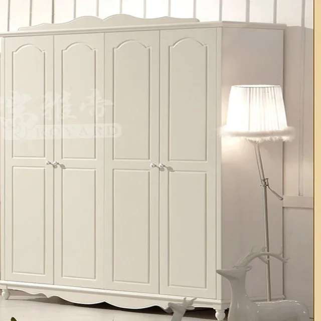 Modern Corner Wardrobe Armoire Dresser Solid Wood Bedroom Furniture Modern Corner Wardrobe Armoire Dresser Solid Wood Bedroom Furniture Ivory White Four Door