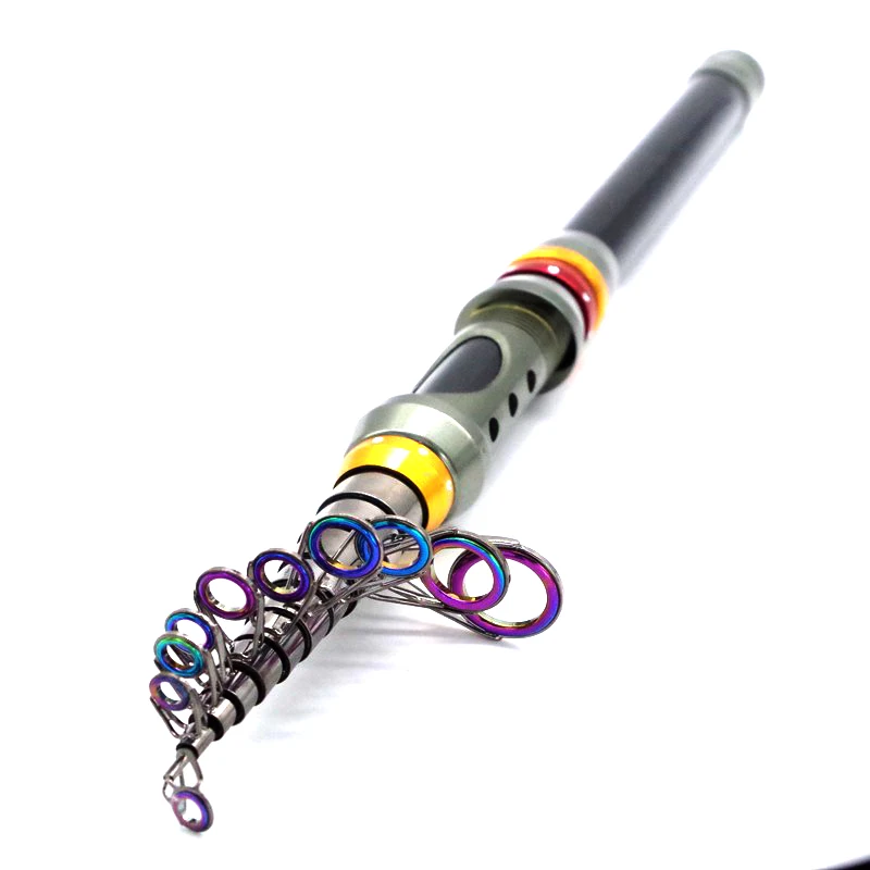 2016 جديد 1.8-3.6 متر الكربون تلسكوبي الصيد رود with10BB الغزل المعادن سبائك الألومنيوم بكرة إغراء القطب بكرة المجموعات طقم مجموعة