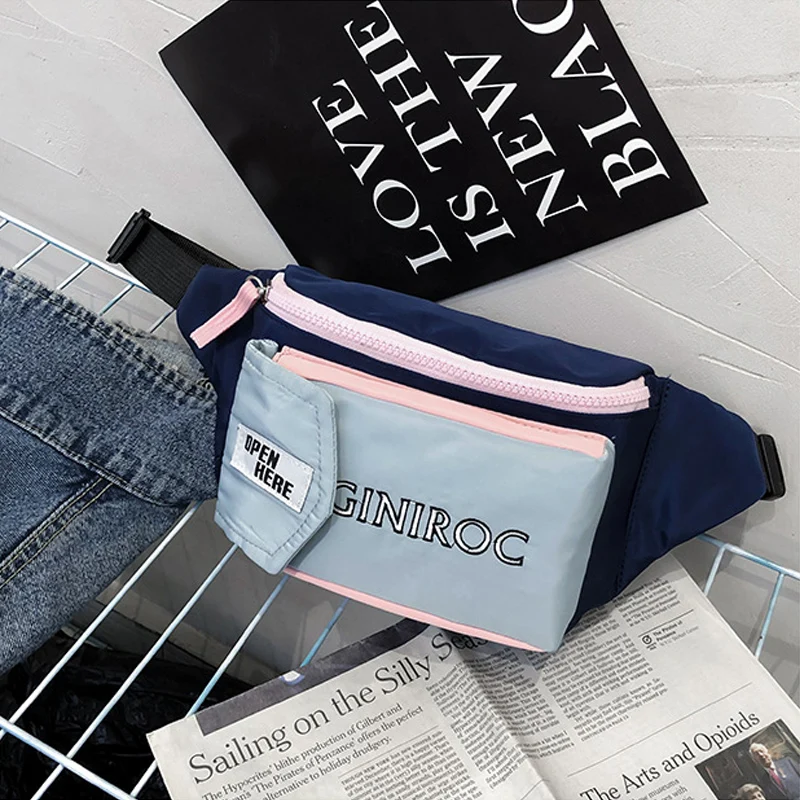 Женская нейлоновая поясная сумка с буквенным принтом, модная сумка для девочек, Повседневная Студенческая сумка на груди, большая сумка через плечо, женские сумки с бананом