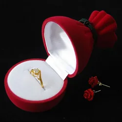 1 Pcs Pomegranate Flower Pattern Ring Storage Box Creative Jewelry Case Fashion High Quality Velvet Jewelry Carrying Cases 1 Pcs Pomegranate Flower Pattern Ring Storage Box Creative Jewelry Case Fashion High Quality Velvet Jewelry Carrying Cases