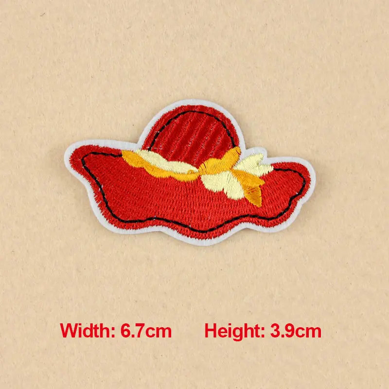 1PC Patches For Clothing Embroidery Lady Summer Hat Patches For Apparel