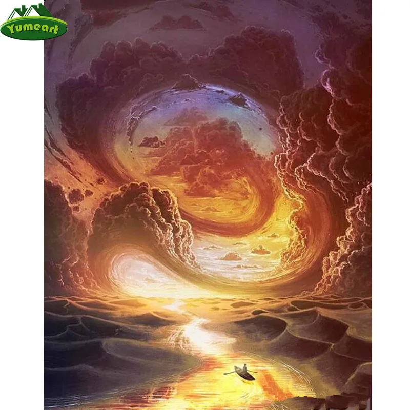 YUMEART Full Square Drill 5D DIY Diamond Painting &quotDusk Scenery&quot Embroidery Cross Stitch Mosaic Kits3D Modern Fashion Home Decor | Дом и