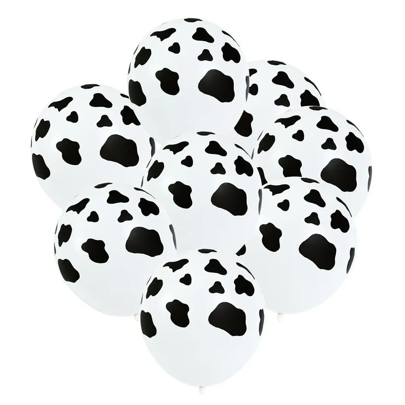10 шт. черные белые животные корова латексные шары корова Гелий шары День рождения украшение фермы воздушные шары в форме животных