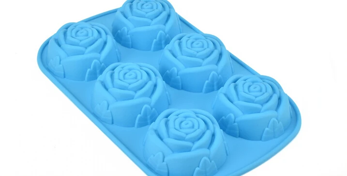 6 цветов розы Силиконовые формы для торта мороженое шоколадные формы мыло силиконовые формы 3D кекс формы для выпечки Форма для выпечки кекса D598
