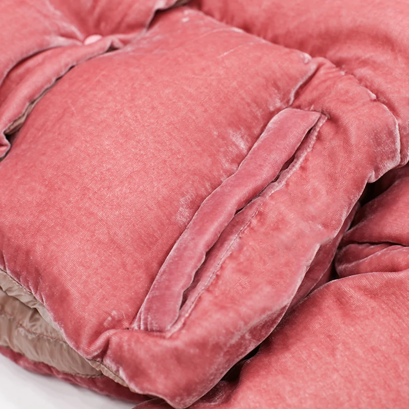 Dames Femelle Femmes Manteau Parka Poitrine Manteaux Veste Chaude Court Solide Vestes Stand D'hiver Pink Épais Unique Col Casual 1d1xrpYn